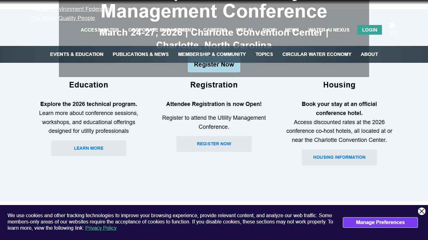 WEF/AWWA Utility Management 2026 Conference